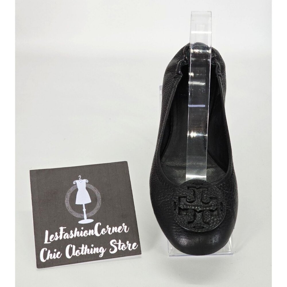 Tory Burch Women's Black Leather Ballet Flat Minnie Travel Flats Size 8 - Picture 9 of 14